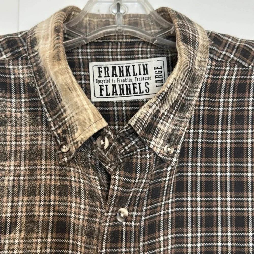 Franklin Flannels Upcycled Bleached Button Down F… - image 3